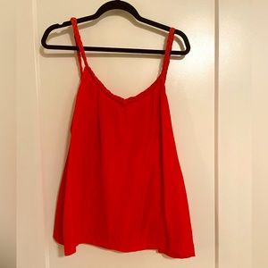Banana Republic 100% silk red camisole with braided straps size large